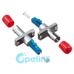 ST-LC Singlemode hembra a macho adaptador de fibra enchufe adaptador de fibra óptica de acoplamiento Hybird adaptador de fibra óptica con brida Rectangular