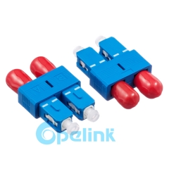 ST-SC Singlemode dúplex hembra a macho adaptador de fibra óptica enchufe adaptador de fibra óptica de acoplamiento Hybird adaptador de fibra óptica