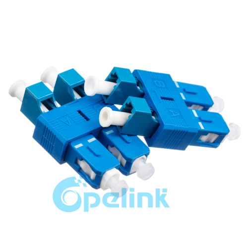 LC-SC Singlemode Duplex Female to Male Fiber Adapter Plug-in Fiber Optic Adaptor Hybird Mating Fiber Optic Adapter