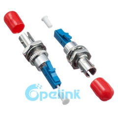 Adaptador de fibra óptica de enchufe adaptador de fibra óptica de ST-LC Singlemode hembra con brida redonda adaptador de fibra óptica de acoplamiento Hybird