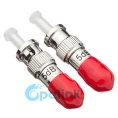 ST-ST Metal Female to Male Fiber Optic Attenuator, Plug-in Fixed Optical Attenuator