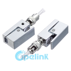 ST tipo cuadrado adaptador de fibra desnuda conector temporal de fibra óptica