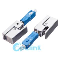 SC Bare Fiber Temporary Connector Square Type Fiber Optic Adapter