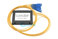 1X4 волоконно-оптический PLC сплиттер, SC/PC, пластиковая коробка ABS упаковка