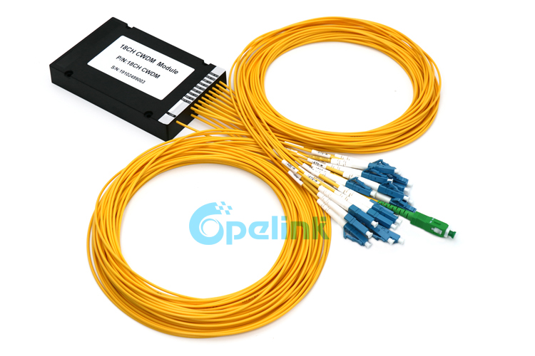 18CH Mux/Demux Optical CWDM Module, ABS Box packaging, LC/PC connector