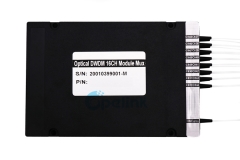 16CH DWDM Mux / Demux Module , 0.9mm LC/PC ABS BOX Optical DWDM with Express port
