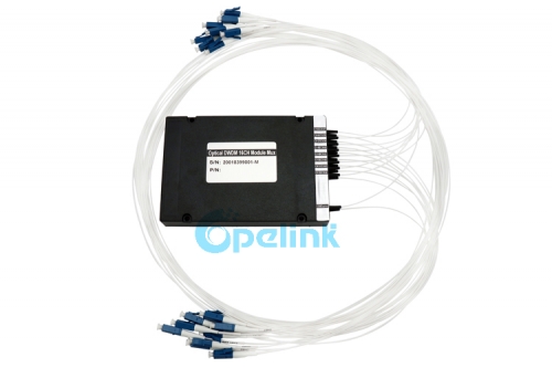 16CH DWDM Mux / Demux Module , 0.9mm LC/PC ABS BOX Optical DWDM with Express port