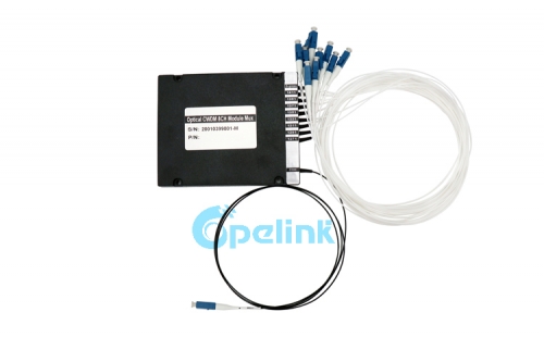 8CH Optical CWDM Module, 0.9mm LC/PC ABS BOX CWDM Mux / Demux Module with Express port