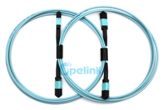 Cable de tronco MPO/MTP: Cable de fibra redonda de 12 fibras Cordón de parche de fibra óptica OM3 multimodo