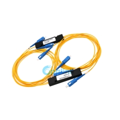 1X2 Fiber Splitter , SC/PC Plastic ABS Box Fiber Optic PLC Splitter