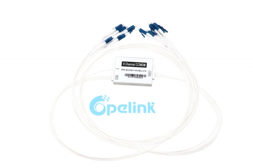 8CH CCWDM Module , 0.9mm LC/PC Optical Compact CWDM With EXP Port