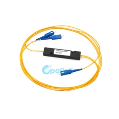 1X2 Fiber Splitter , SC/PC Plastic ABS Box Fiber Optic PLC Splitter