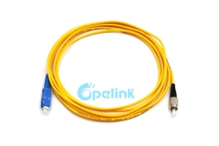 SC-FC fibra Jumper, 3,0mm SM Simplex 9/125 Cable de parche de fibra óptica