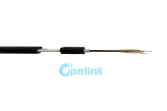 Cabo de fibra óptica de queda ftth, cabo de fibra óptica plana de tubo solto central GYFXTY-FL