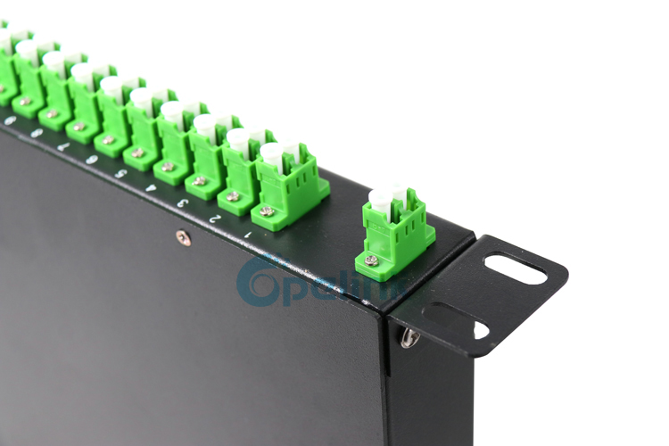 Rack mount fiber splitter side view