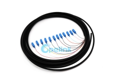 Pigtail de fibra de distribuição, Pigtail de fibra óptica SC/PC Fanout, Singlemode