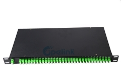 Divisor de fibra PLC de montagem em rack 2x64, LC/APC 1U 19 