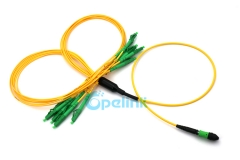 12 Fibers MPO Fanout Cable, MPO Female to 12 LC/APC Breakout Cable, Singlemode, LSZH yellow