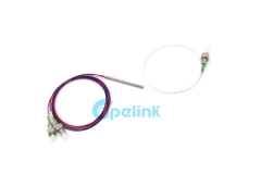 Divisor óptico FBT: 1x2 divisor de acoplamiento óptico, tubo de acero FC/APC de 0,9mm, modo singular