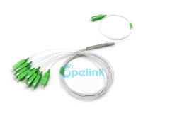 Divisor de fibra 1X8, divisor de fibra óptica PLC de 0,9mm SC/APC, mini pacote sem bloqueio