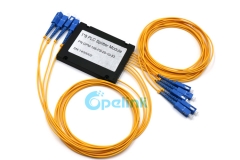 Divisor ótico 1X8, divisor de fibra ótica SC / PC PLC, pacote de caixa de plástico ABS