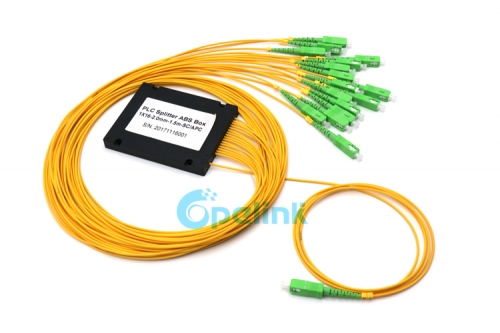1X16 Fiber Optic Splitter, SC/APC Plastic ABS Box PLC Fiber Splitter