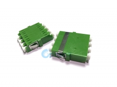 Адаптер четырехкамерного волокна ЛК / АПК, зеленый пластиковый одномодовый волоконно-оптический адаптер без фланца