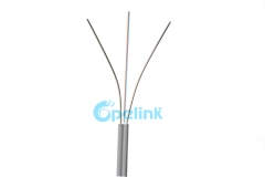 Cabo de fibra óptica FTTH, cabo de fibra óptica de aço trançado tipo GJXFH, cabo de fibra óptica FTTX econômico
