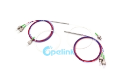 Divisor de fibra FBT personalizado, divisor FBT óptico de tubo de aço 1x2 com conector FC / APC de 0,9 mm