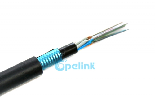 Cabo de fibra ótica blindado de até 216 núcleos, GYTY53 Antena externa / duto / cabo de fibra ótica enterrado direto, com boas propriedades mecânicas e características de temperatura