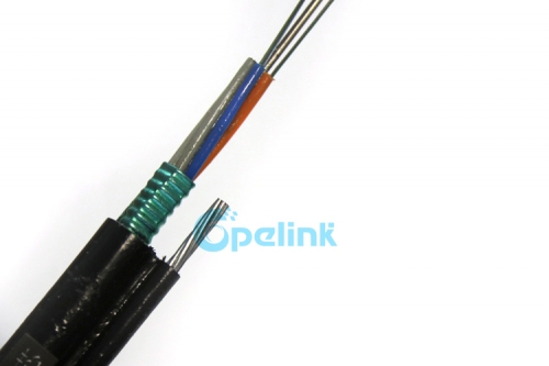 2 to 144 Fibers self-supporting aerial Fiber Optic Cable GYTC8S, excellent mechanical properties Armored Outdoor Optical Cable