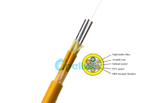 Breakout Optical Fiber Cable, Singlemode Indoor cabling Fiber Optic Cable, GJBFJV Multi-Fiber Optical Cable