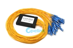 Divisor ótico 1X32, excelente uniformidade Divisor de fibra ótica, divisor PLC de fibra multifuncional com caixa de ABS Embalagem