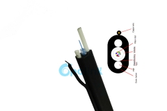 4.5x9.5mm 1-12Fiber SM G652D FTTH Cable compuesto óptico, 3mm-Unitube 1.6FRP Waterblocking Yarn PE, personalizable