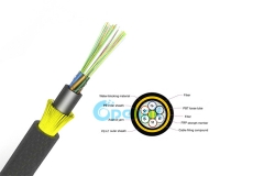 Cabo de fibra óptica ADSS totalmente seco para exterior, revestimento duplo sem gel, cabo de fibra óptica auto-sustentável totalmente dielétrico