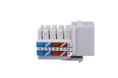 CAT6A Unshielded Toolless Keystone Jack, ABS plastic, Multiple colors available
