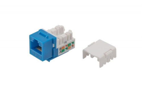 CAT6A Unshielded Toolless Keystone Jack, ABS plastic, Multiple colors available