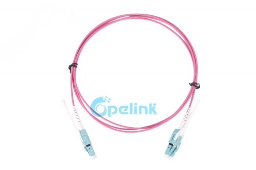LC LC Duplex Multimode OM4 Fiber Optic Patch Cord with Push Pull Tabs