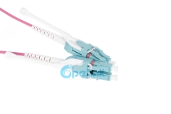 LC LC Duplex Multimode OM4 Fiber Optic Patch Cord with Push Pull Tabs