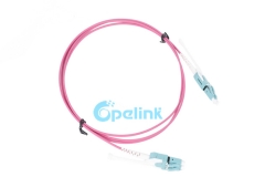 LC LC Duplex Multimode OM4 Fiber Optic Patch Cord with Push Pull Tabs