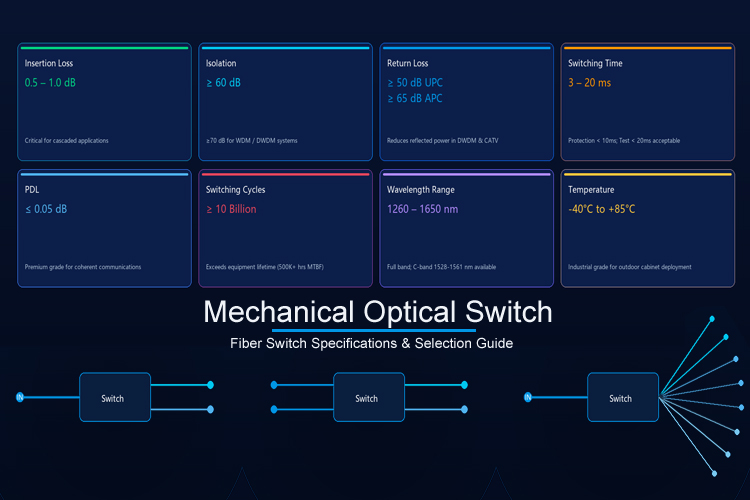 Mechanical Optical Switch: 1x2/2x2 Fiber Switch Specifications & Selection Guide