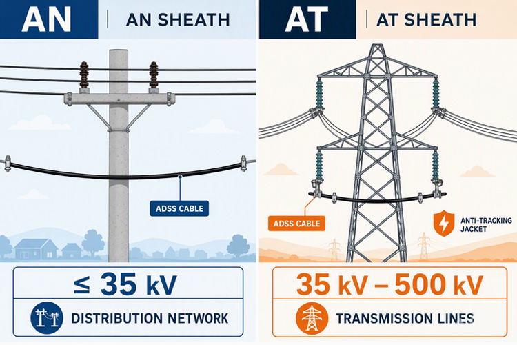 ADSS  AN vs AT cable Types