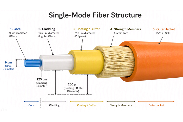 single-mode fiber structure