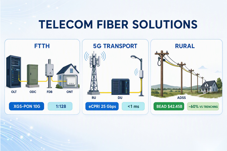 Telecom Fiber Infrastructure Solutions | FTTH, 5G & Rural