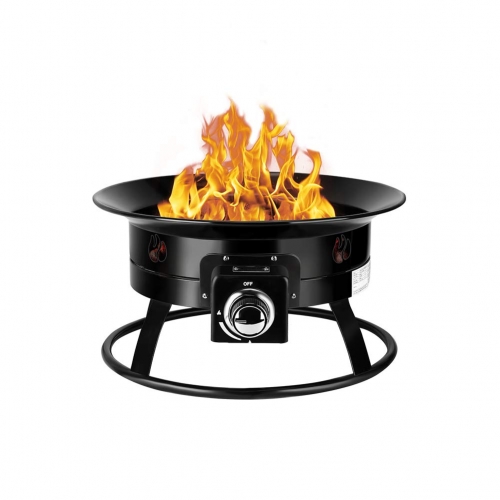 Camplux Outdoor Gas Fire Bowl 19" Diameter, FP19MB Portable Propane Fire Pit for Camping Backyard Party, Gas Fire Pit 52000BTU, Manual Ignition