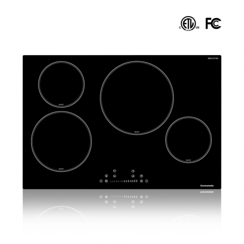 30 Inch Induction Cooktop, thermomate Built-in Electric Stove Top, 240V Electric Smoothtop with 4 Boost Burner, 9 Heating Level, Timer, Kid Safety Loc