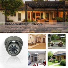 Anpviz CCTV Camera 2MP 1920x1080P 4-in-1 (TVI/AHD/CVI/960H ) Outdoor Security Dome Camera, Day & Night Monitoring IP66, 3.6mm Lens (Dark Gray)