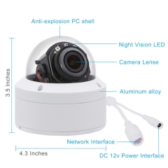 Anpviz 4K 8MP 5X Zoom Dome POE PTZ IP Camera 2.7-13.5mm with Audio Home/Outdoor IP66 Weatherproof IR 35m Onvif H.265 P2P