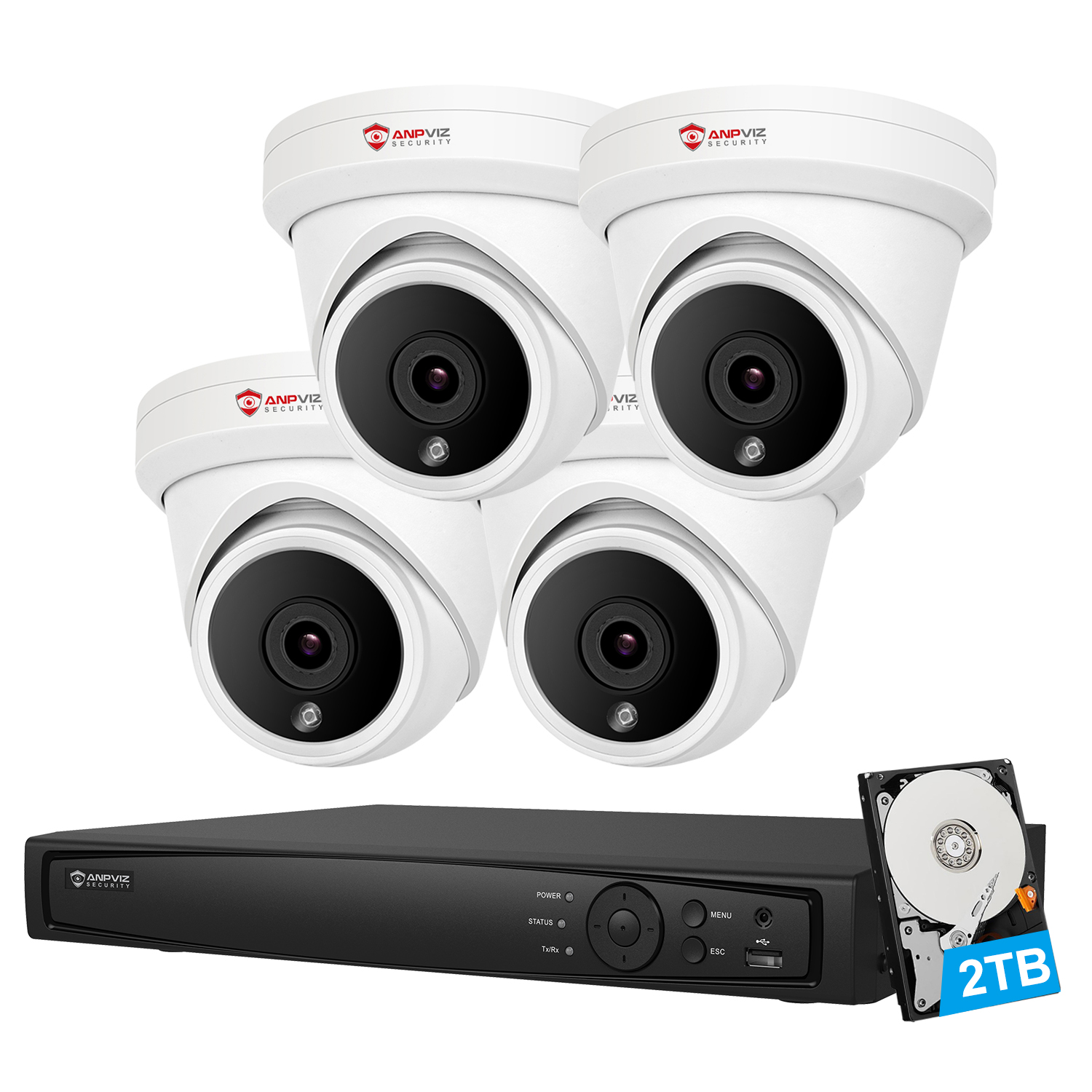 Anpviz 5MP IP PoE Camera Security System, 5MP Dome POE IP Camera 4pcs ...