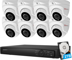 Anpviz 16CH 5MP PoE Home Security Cameras System with 4TB HDD, H.265 4K 8-Channel NVR Security System and 8pcs 5MP Turret Outdoor Weatherproof 98ft Night Vision PoE IP Cameras with Audio for 24/7 Recording， HIK Connect APP